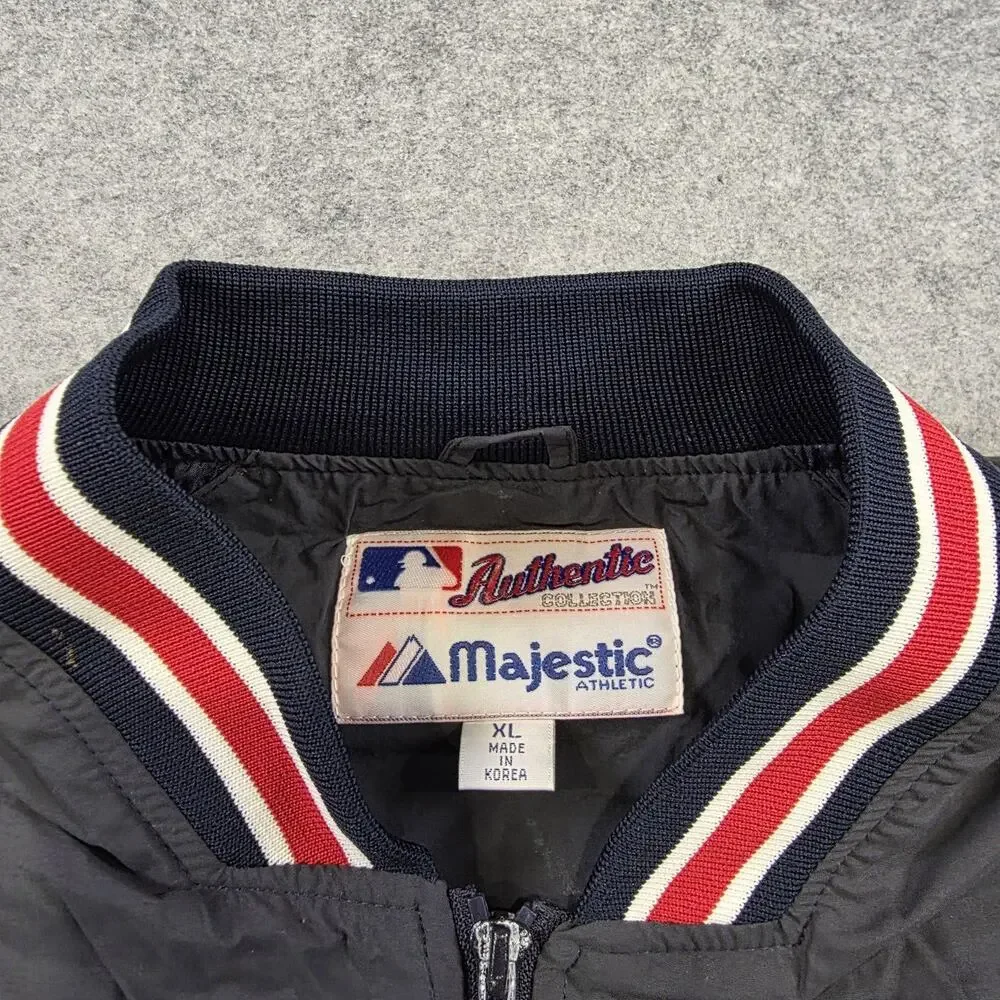 Vintage New York Yankees Jacket‎ Mens XL Blue MLB Baseball Majestic Pullover